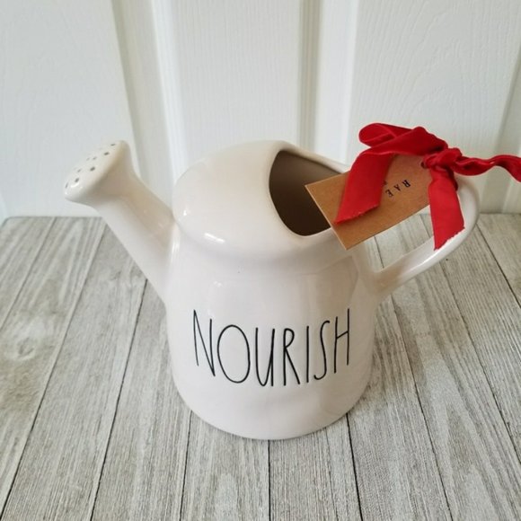 Rae Dunn NOURISH Ceramic Watering Can - Picture 2 of 3